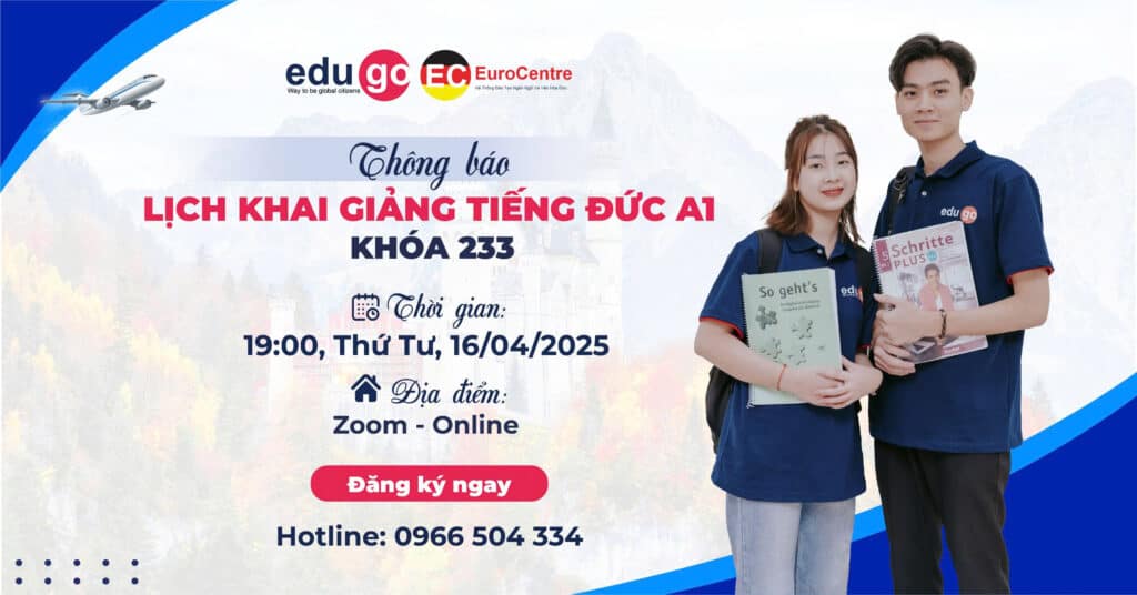 Thông báo khai giảng lớp tiếng Đức trình độ A1 K233 ngày 16/04 1 khoa 233