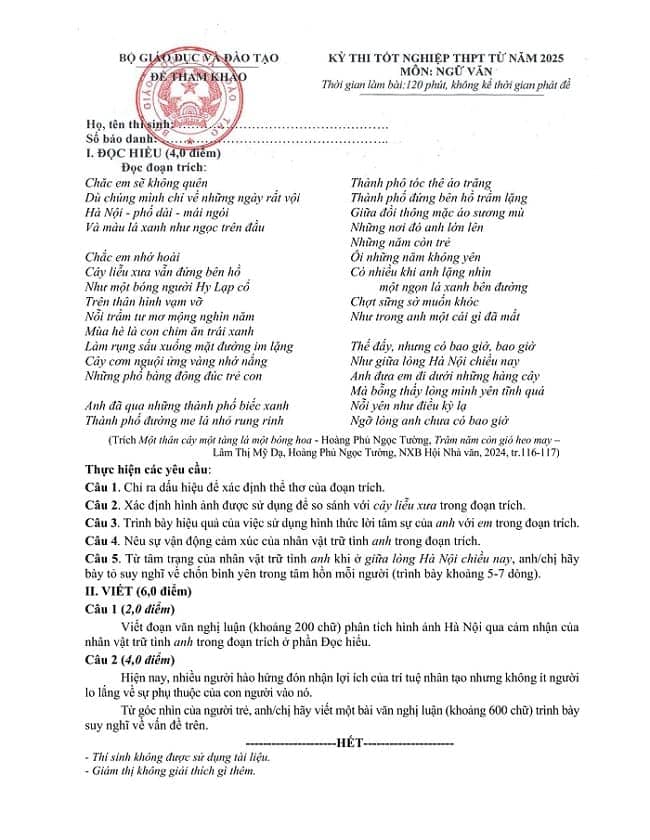 Bí quyết thi tốt nghiệp THPT 2025 môn Ngữ văn: 5 nguyên tắc cần ghi nhớ 5 de-thi-tot-nghiep-thpt-2025-mon-Ngu-van