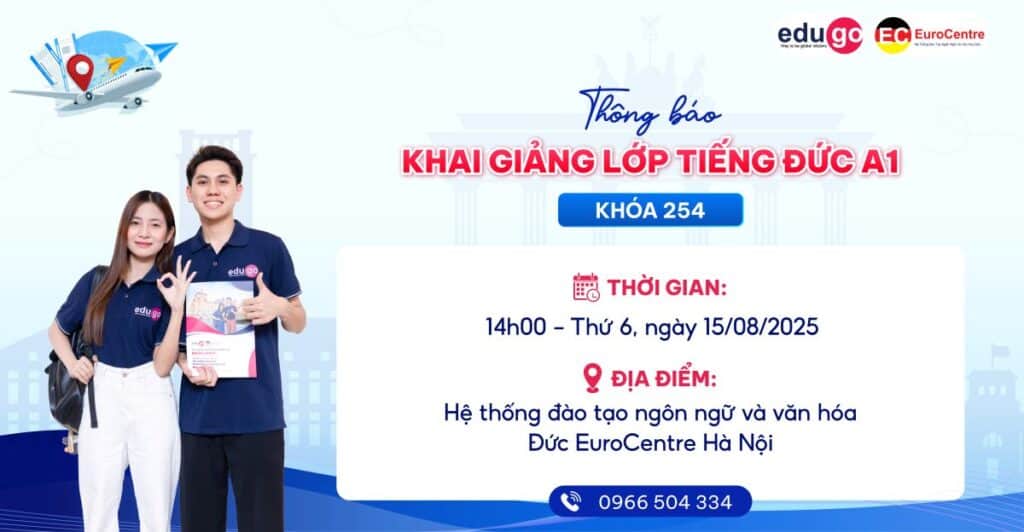 Thông báo khai giảng lớp tiếng Đức trình độ A1 K254 ngày 15/08 1 K254 HN