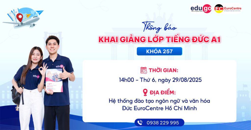 Thông báo khai giảng lớp tiếng Đức trình độ A1 K257 ngày 29/08 1 K257 HCM