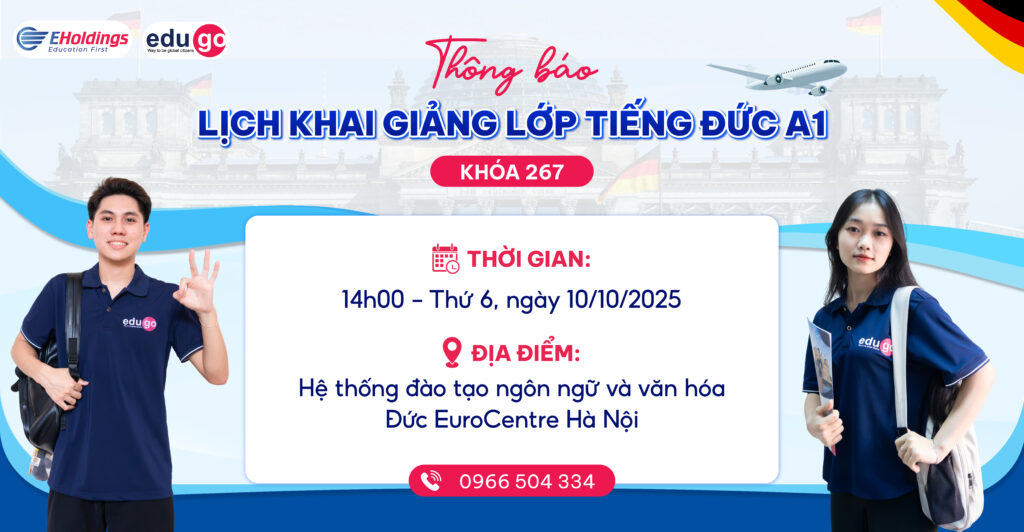 Thông báo khai giảng lớp tiếng Đức trình độ A1 K267 ngày 10/10 1 K267 HN 1