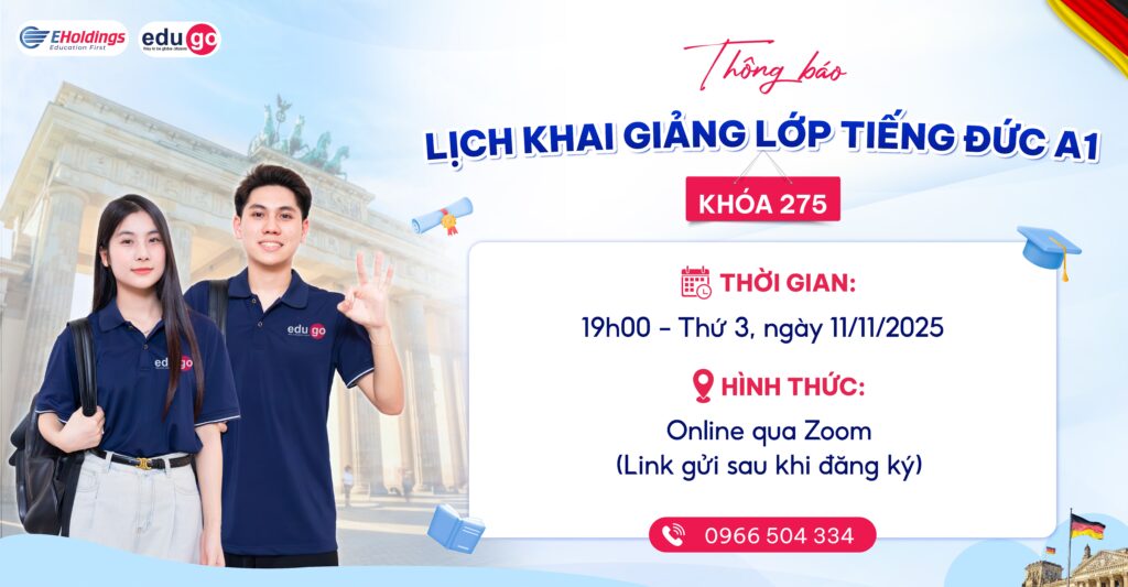 Thông báo khai giảng lớp tiếng Đức trình độ A1 K275 ngày 11/11 1 K275 Online Zoom 1