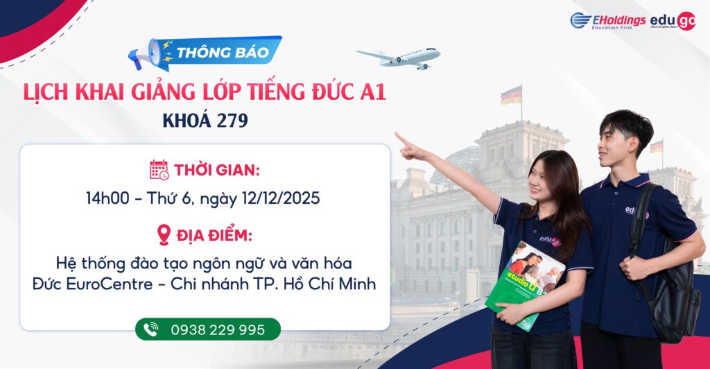 Thông báo khai giảng lớp tiếng Đức trình độ A1 K279 ngày 12/12 1 K279 HCM 1